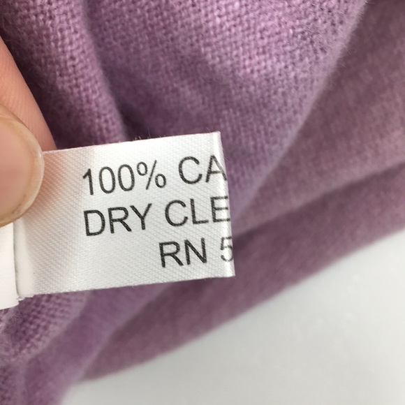 John W Nordstrom Lilac Purple Knit 100% Cashmere Sweater Mens XL V-Neck Pullover - Picture 11 of 13